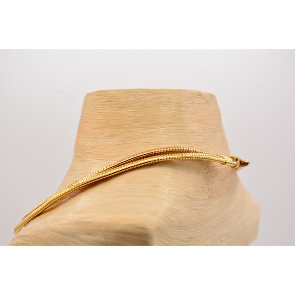 DL Auld Vintage Collar Necklace Knot Snake Omega Chain Gold Signed 1920s Bin3C - Picture 10 of 12